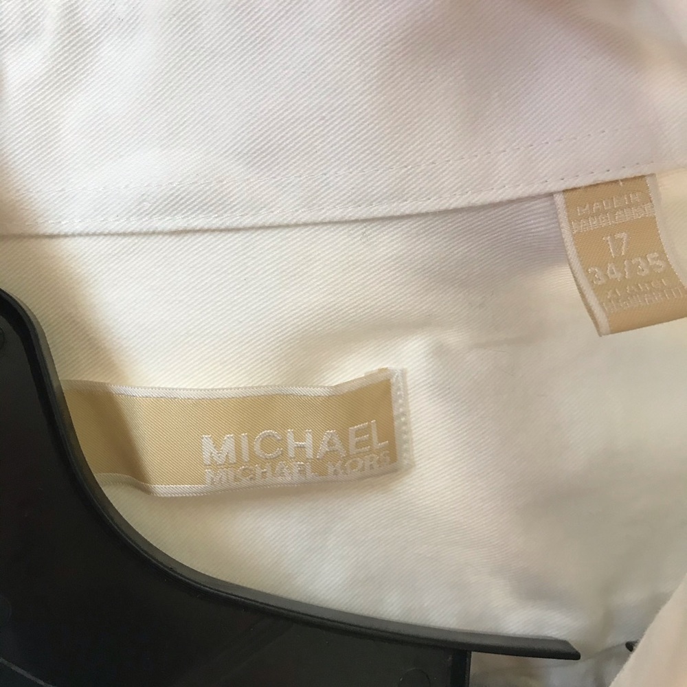 Micheal Kors men’s white dress shirt size 17 - Picture 3 of 5